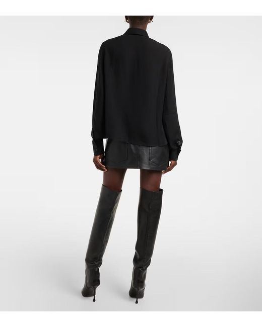 Wardrobe NYC Black Tie Collar Shirt