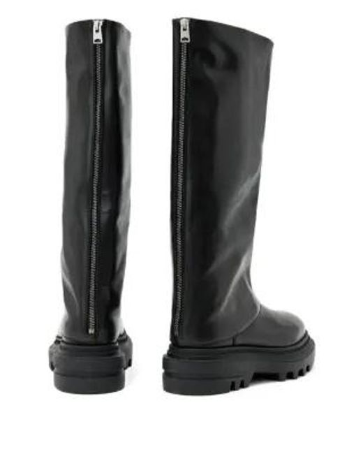 AllSaints Black Maxie Leather Knee High Boot