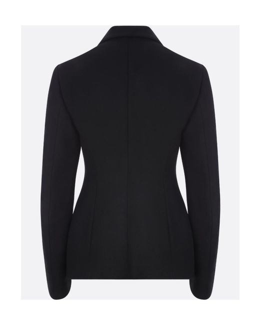 Alaïa Black Alaa Double-Breasted Fitted Waist Blazer