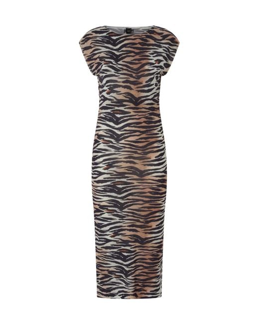 Pinko Multicolor Animal Printed Sheath Midi Dress