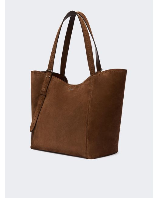 Max Mara Brown Split Leather Archetipo Handbag
