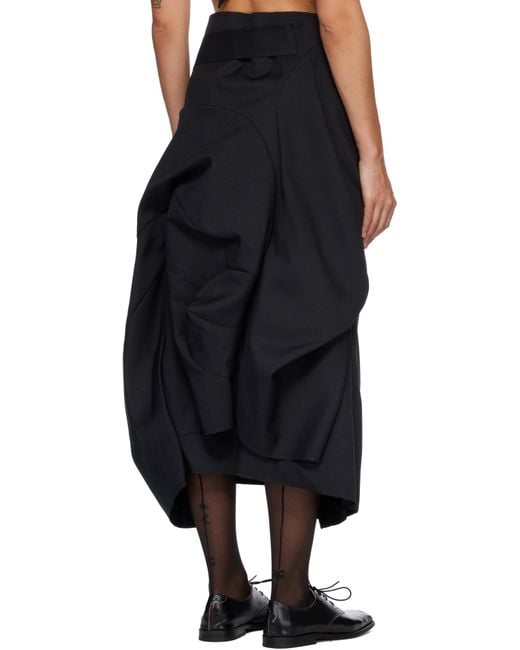 Comme des Garçons Black Double-Sided Twill Midi Skirt