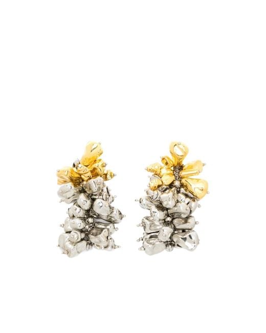 Dries Van Noten Metallic Cluster Design Earrings