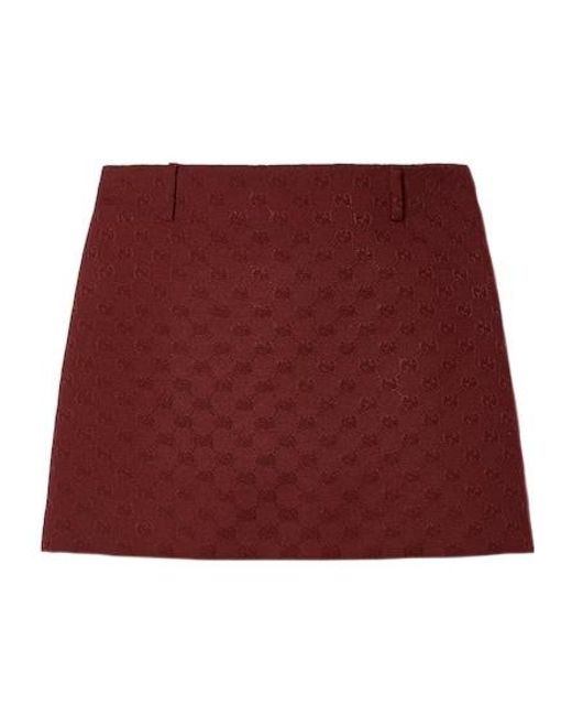 Gucci Red Original Gg Canvas Mini Skirt