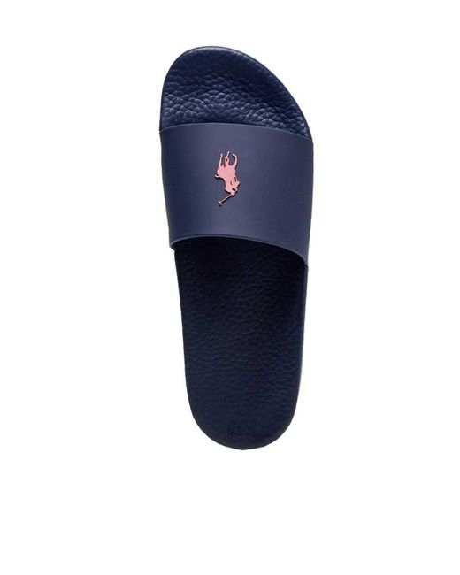 Polo Ralph Lauren Blue Logo-Print Slides for men