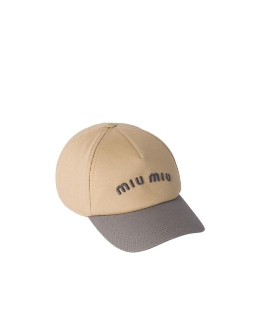 Miu Miu Natural Drill Logo-Embroidered Baseball Cap