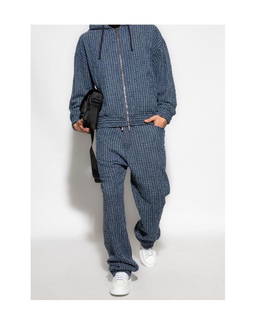 DSquared² Blue Hooded Zip-Up Jacket for men