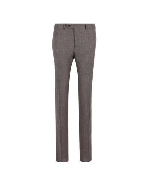 Canali Gray Checked Button Suit for men