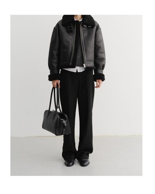 DUNST Black Faux Fur Trimmed Jacket for men