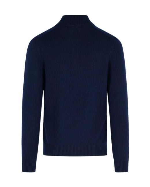 Gran Sasso Blue High-Neck Jumper for men