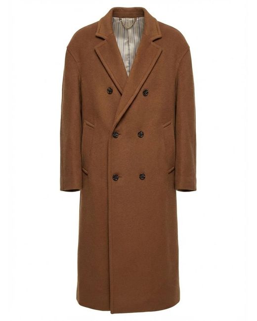 Gucci Brown Double-Breasted Long-Sleeved Coat for men