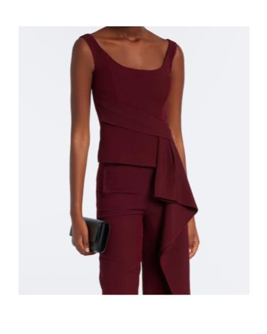 Roland Mouret Purple Draped Wool And Silk Top