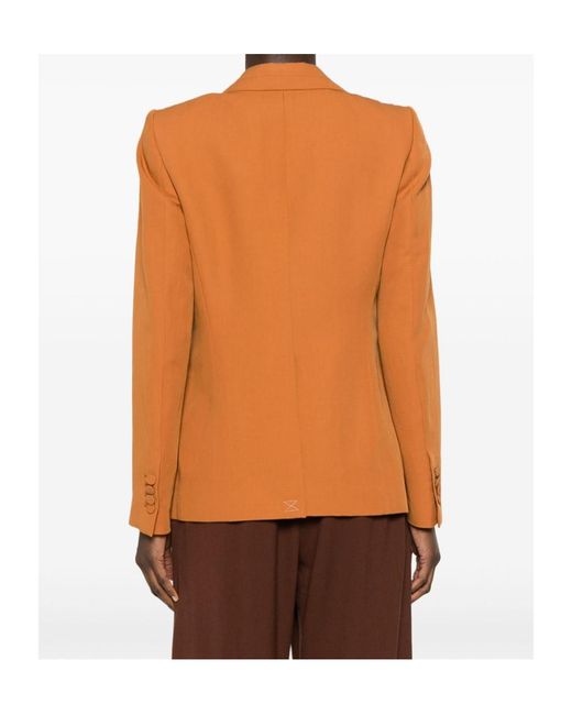 Dries Van Noten Orange Double-Breasted Blazer