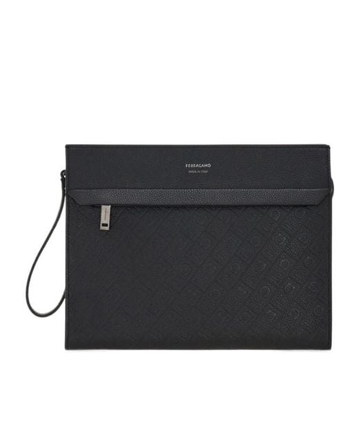 Ferragamo Black Ferragamo Monogram Pouch for men