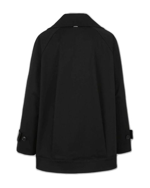 Herno Black Double Breasted Peacoat