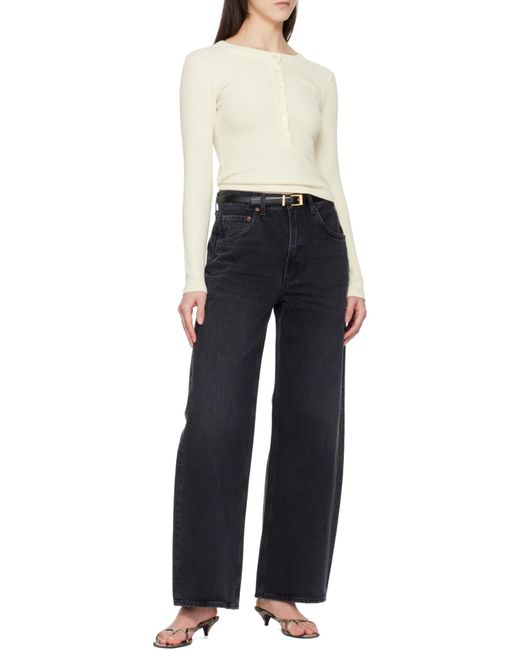 Agolde Black Five-Pocket Denim Trousers