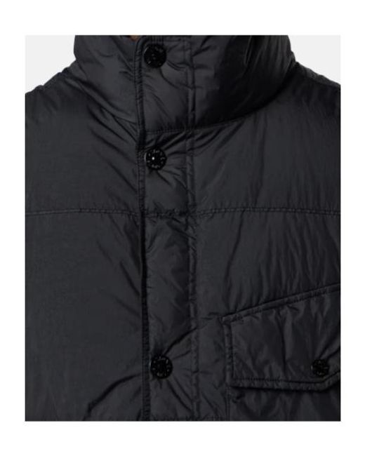 Stone Island Black Logo Patch High Neck Gilet for men