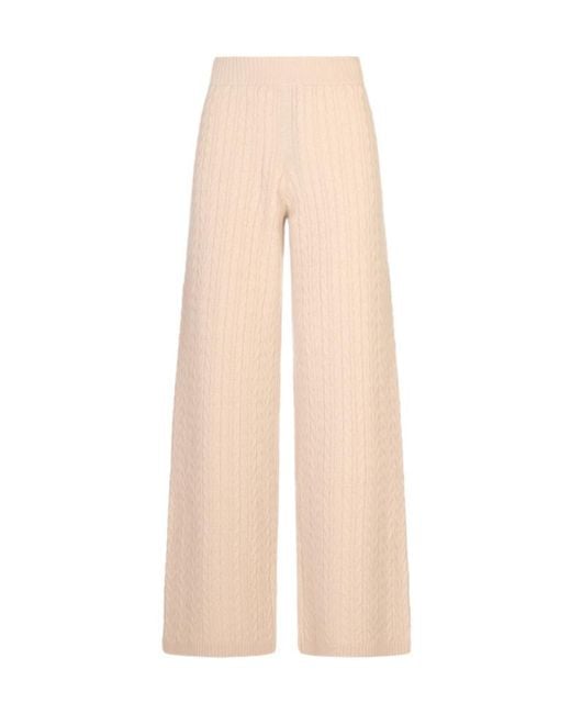 Agnona Natural Ribbed Knit Casual Trousers