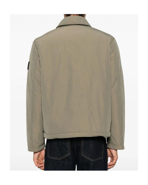 Stone Island Natural Logo-Patch Zip-Fastening Jacket for men