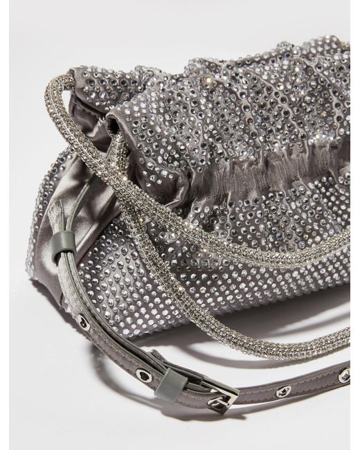 MAX&Co. Gray Rhinestone Shoulder Bag
