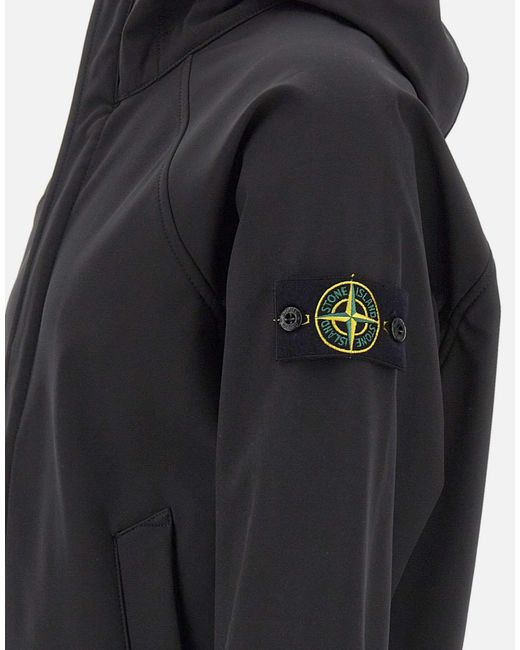 Stone Island Blue Logo Patch Hooded Parka for men