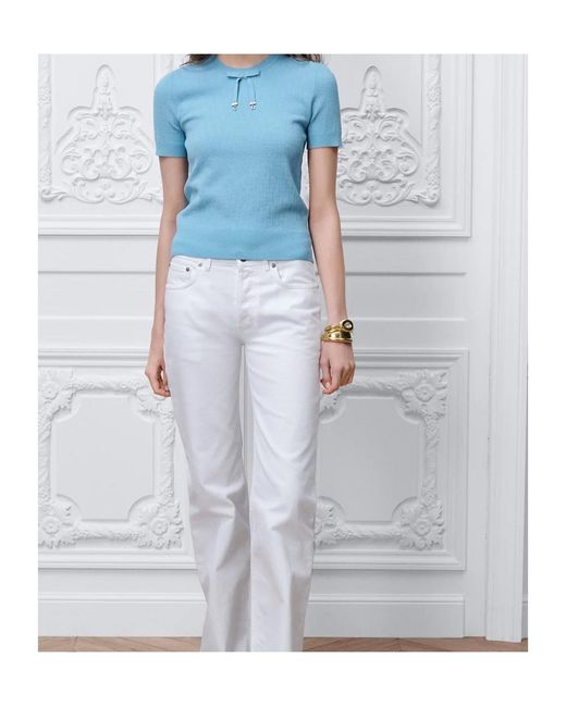 Dior Blue Short-Sleeved Sweater