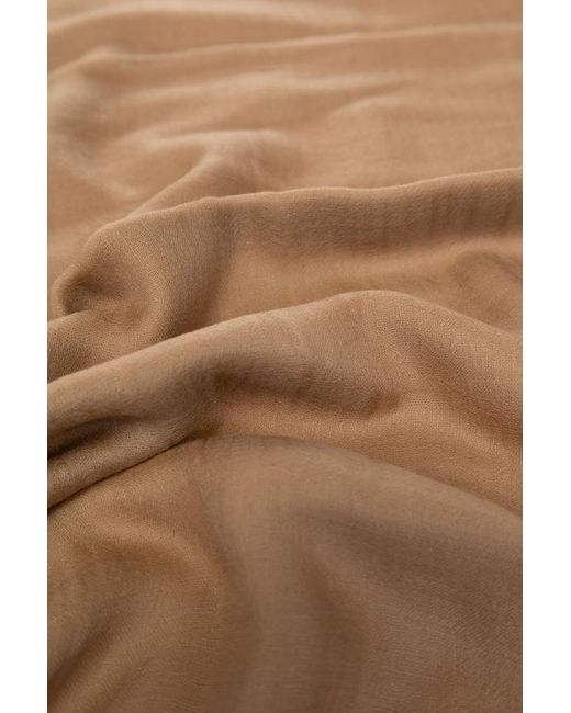 Ferragamo Natural Ferragamo Logo Embroidered Shawl