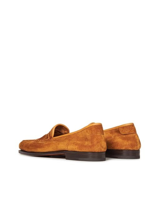 John Lobb Brown Round Toe Loafers for men