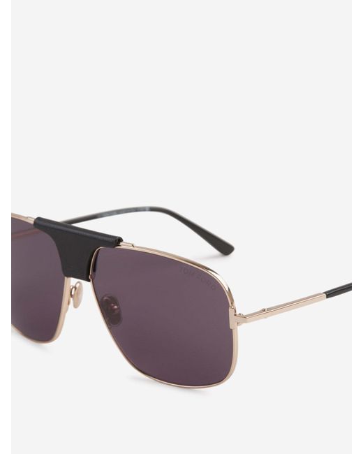 Tom Ford Purple Eyewear Tex Pilot Frame Sunglasses for men