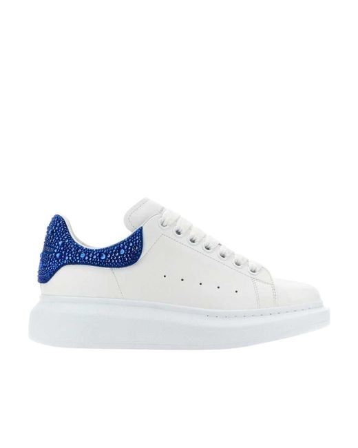 McQueen Blue Oversized Embellished Lace-Up Sneakers