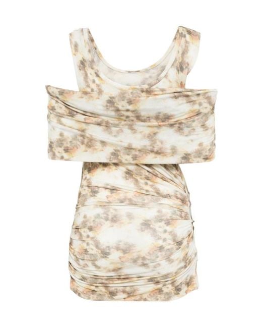 Isabel Marant Natural Iber Cut-Out Gathered Top