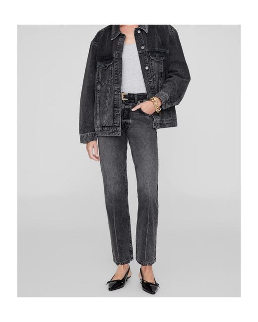 Anine Bing Gray Belt Loop Jeans
