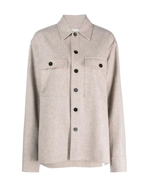 Jil Sander Natural Pointed-Collar Buttoned Jacket