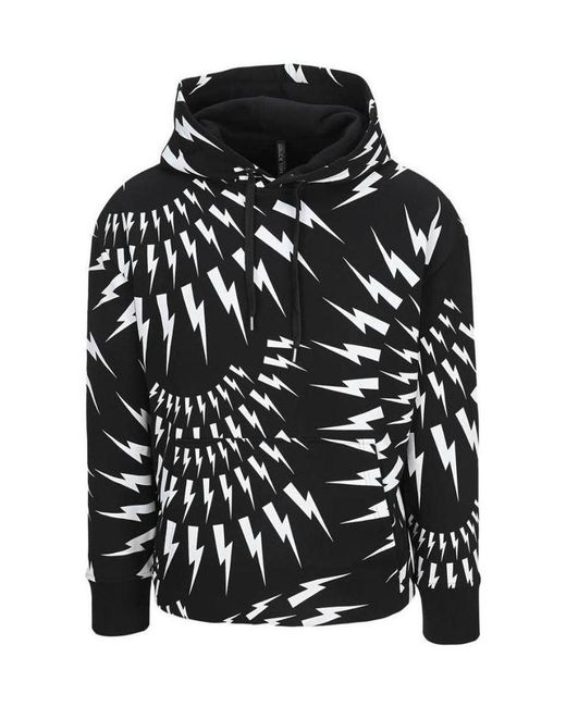 Neil Barrett Black Logo-Print Long-Sleeve Sweatshirt for men