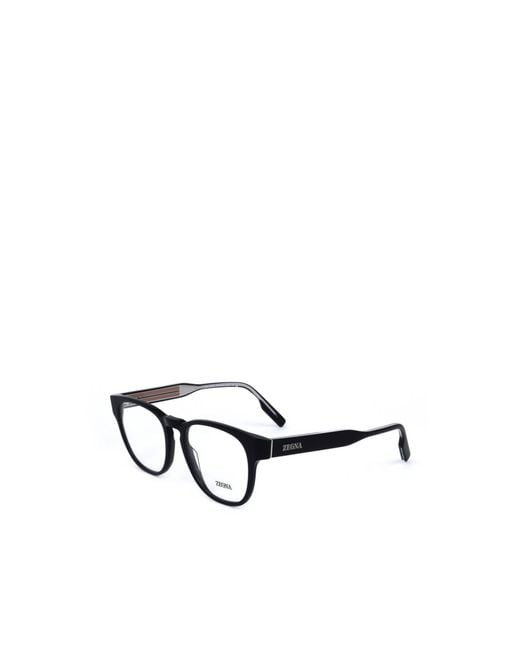 Zegna White Round Frame Glasses for men