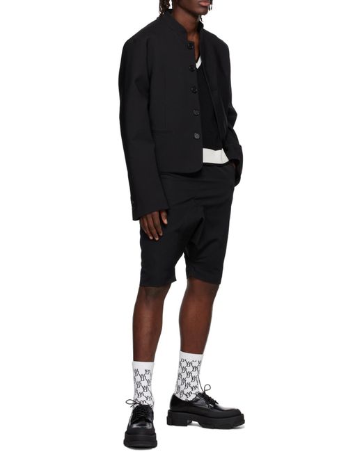 we11done Black Logo-Patch Wool-Blend Vest for men