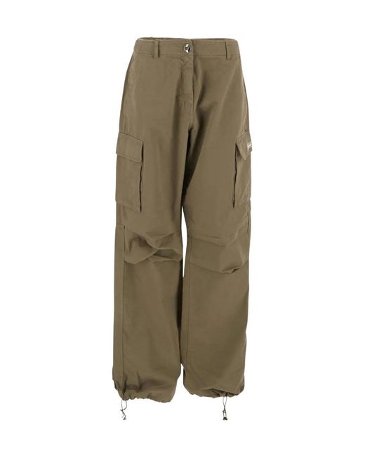Coperni Green Logo Wide-Legged Casual Pants