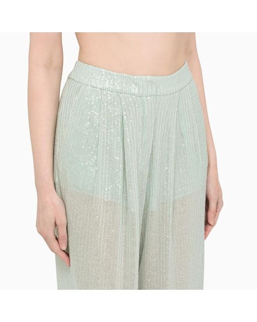 ROTATE BIRGER CHRISTENSEN Green Logo Casual Pants