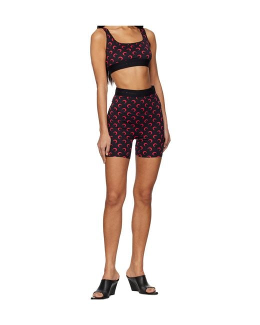 MARINE SERRE Red Moon Printed Jersey Biker Shorts