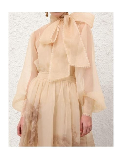 Zimmermann Natural 'Memento Organza' Blouse