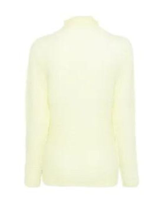Issey Miyake Yellow Ribbed Roll-Neck Blouse