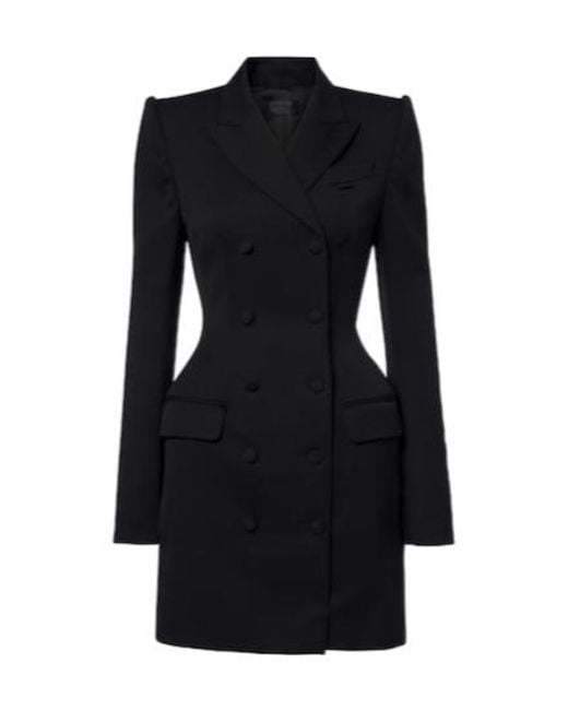 Mugler Black Wool Blazer Dress