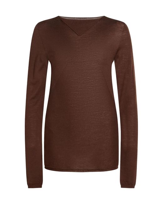Rick Owens Brown Simple Solid Color Knit Sweater