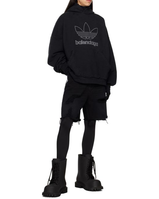 Balenciaga Black X Adidas Oversized Hoodie for men