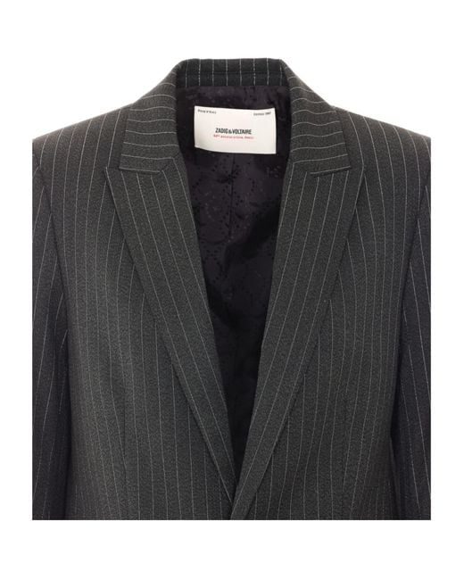 Zadig & Voltaire Black Striped Blazer