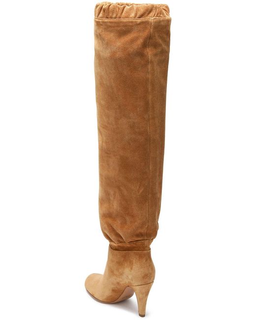 Chloé Brown Minimalist Design Solid Color Suede Knee-High Boots
