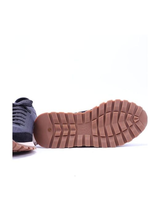 Brunello Cucinelli Blue Round Head Lace-Up Casual Sports Shoes