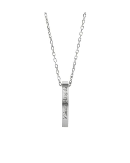Maison Margiela Metallic Logo Ring Pendant Necklace for men