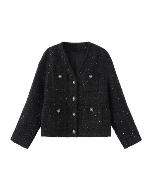 Marissa Chiara Black V-Neck Jacket