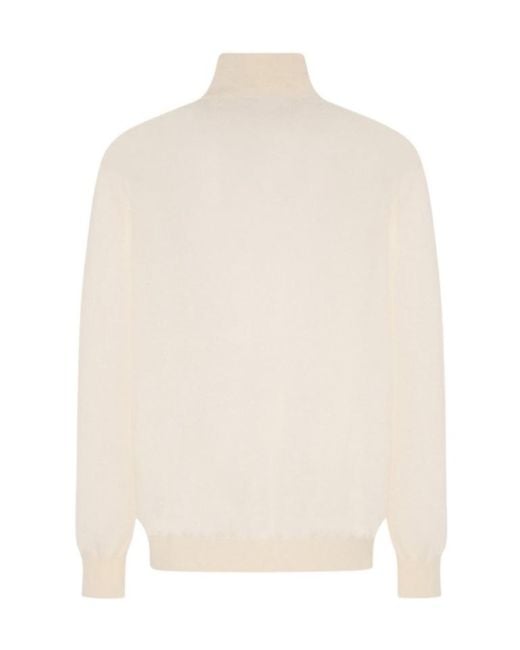 The Row White Orly High-Neck Sweater